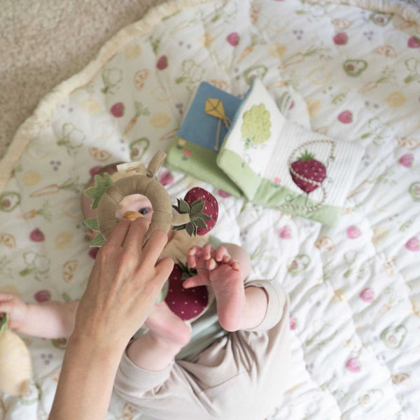 Crane Baby - Clementine Fruits & Veggies Soft Plush Activity Ring