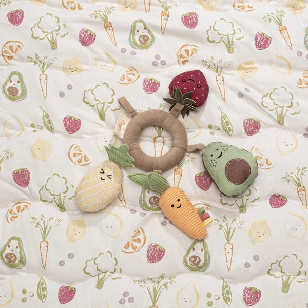 Crane Baby - Clementine Fruits & Veggies Soft Plush Activity Ring