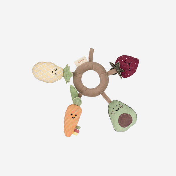 Crane Baby - Clementine Fruits & Veggies Soft Plush Activity Ring