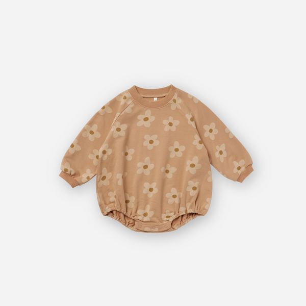 Rylee + Cru - Crewneck Romper - Melon Daisy