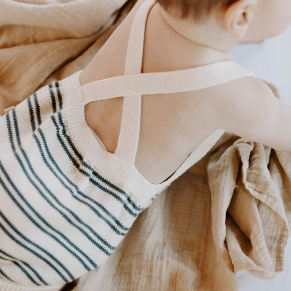 Dear Hayden - Knit Stripe Bubble Romper (2 Colors)