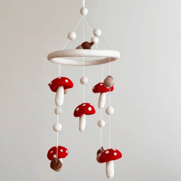 Deer Harbour Design - Felt Baby Mobile - Mushroom and Acorn