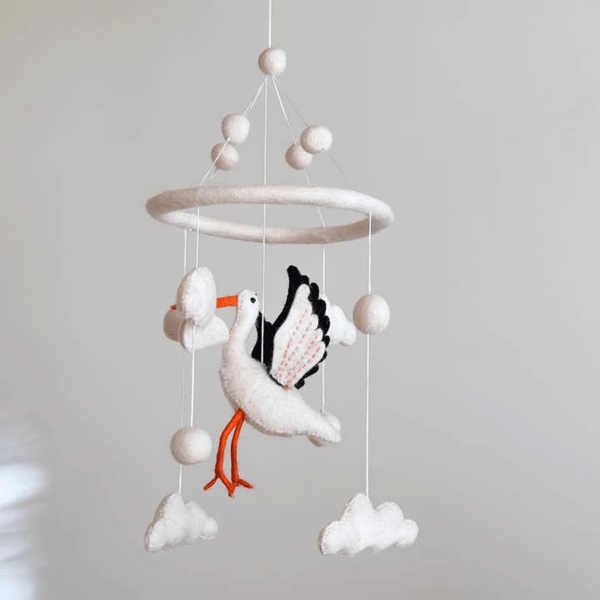 Deer Harbour Design - Felt Baby Mobile - Stork