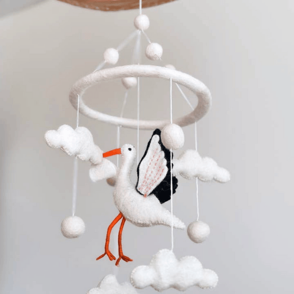 Deer Harbour Design - Felt Baby Mobile - Stork