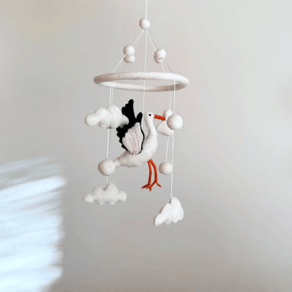 Deer Harbour Design - Felt Baby Mobile - Stork