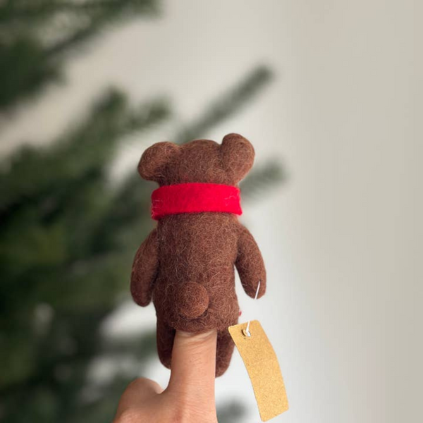 Deer Harbour Design - Felt Finger Puppet - Honey Bear