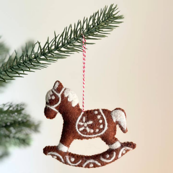 Deer Harbour Design - Gingerbread Rocking Horse Ornament