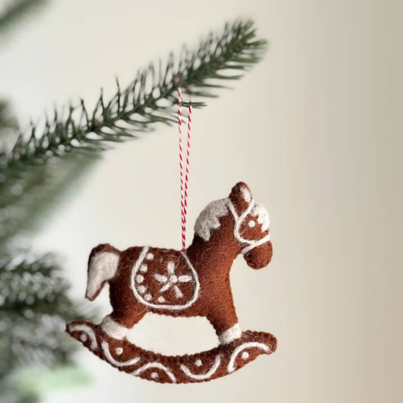 Deer Harbour Design - Gingerbread Rocking Horse Ornament