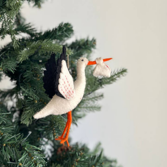 Deer Harbour Design - Stork Ornament