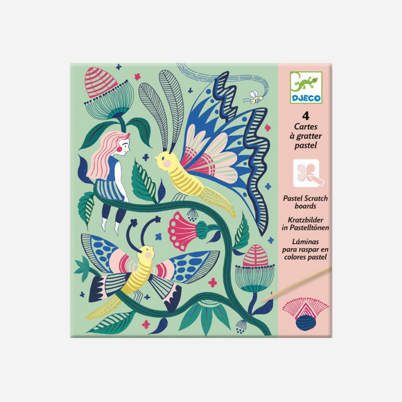 Djeco - Fantasy Garden Scratch Card Activity Set