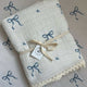 Dreamy Skies Baby - 6 Layer Gauze Blanket - Blue Bows
