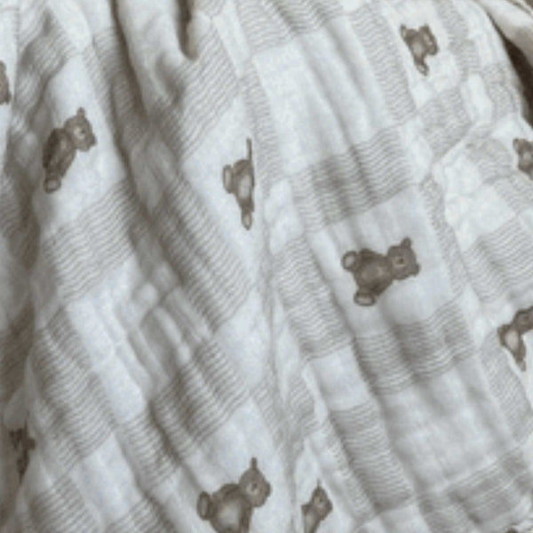 Dreamy Skies Baby - 6 Layer Gauze Blanket - Vintage Teddy