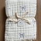 Dreamy Skies Baby - Periwinkle Bows Cotton Gauze Crib Sheet