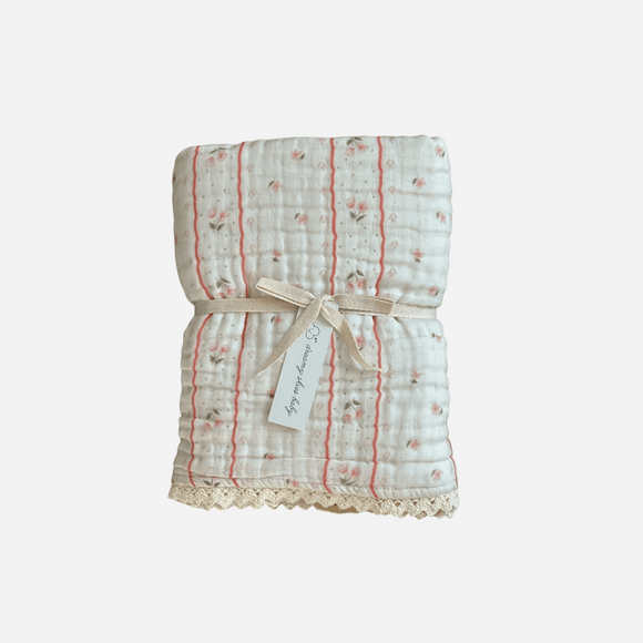 Dreamy Skies Baby - Blush Meadow 6 Layer Gauze Blanket