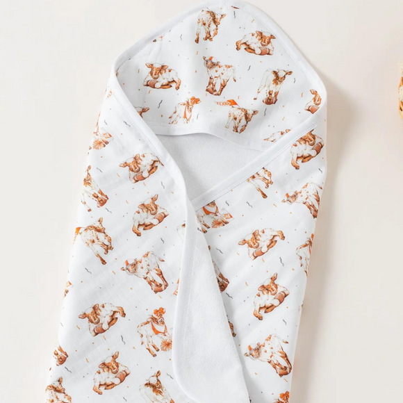 Nola Tawk - Most Valuable Calf: Texas Organic Muslin Hooded Baby Towel