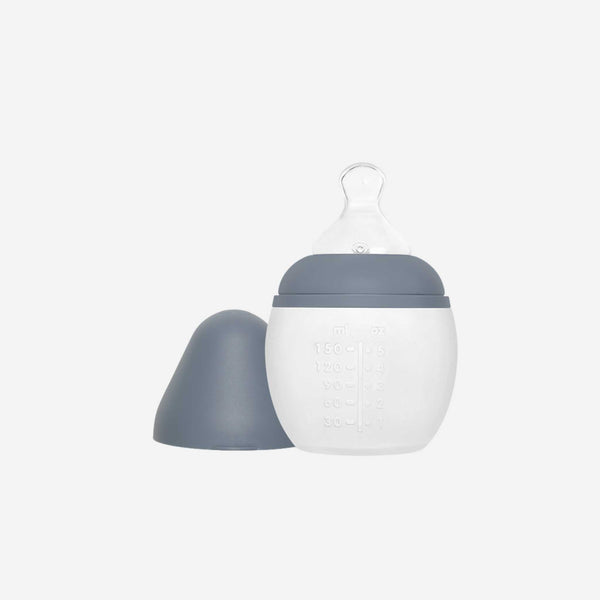 Elhee - Anti-Colic 5 oz Clean Silicone Baby Bottle - Blue Grey