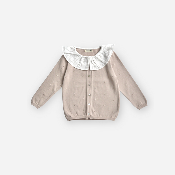 Eli & Nev - Knitted Cardigan with Muslin Collar