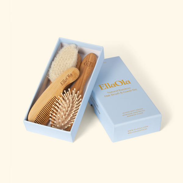 EllaOla - 3-Piece Bamboo Brush & Comb Set
