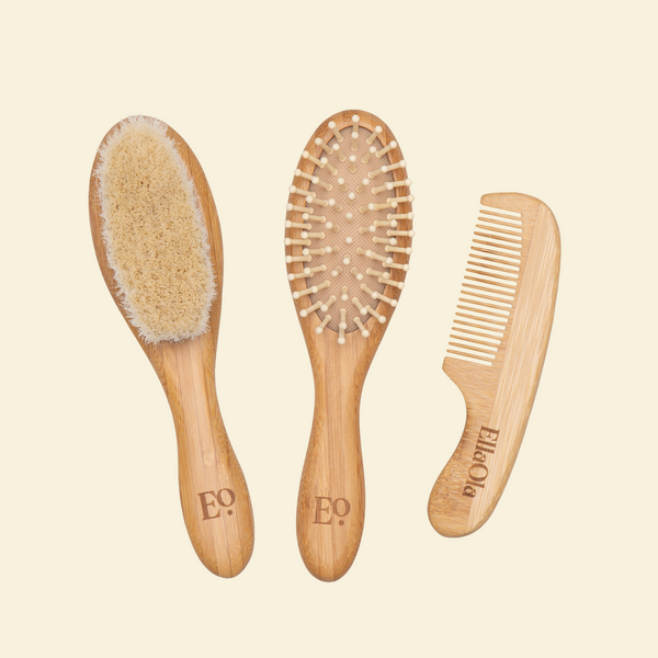 EllaOla - 3-Piece Bamboo Brush & Comb Set