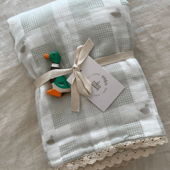 Ellie and Layne - Little Mallard Duck Quilt 6 Layer Gauze Blanket
