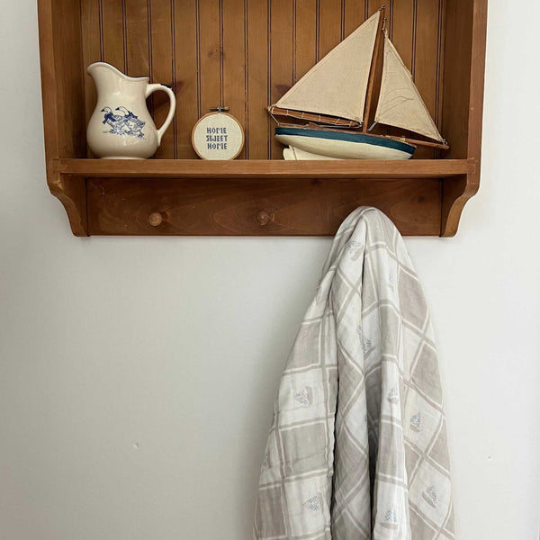 Ellie and Layne - Quilted Sailboats 6 Layer Gauze Blanket