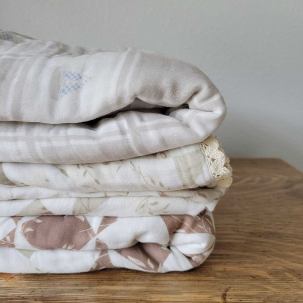 Ellie and Layne - Quilted Sailboats 6 Layer Gauze Blanket