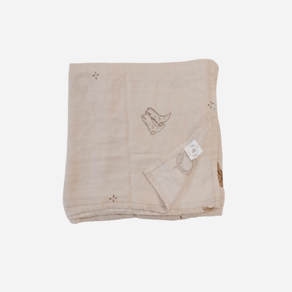 Ellie and Layne - Vintage Cowboy Bamboo Cotton Muslin Swaddle