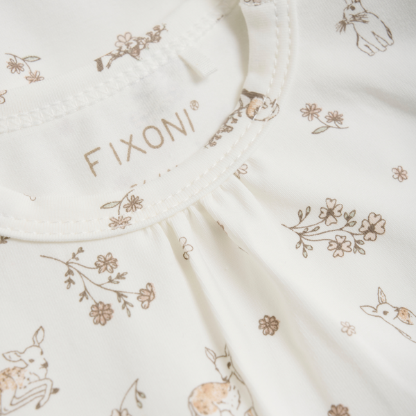 FIXONI - Organic Romper with out Feet - Silver Peony