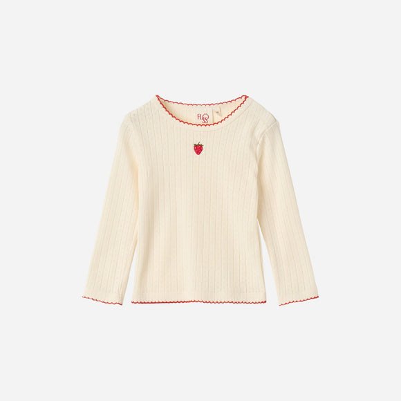 Flöss - Flora Pointelle Blouse - Gentle Cream