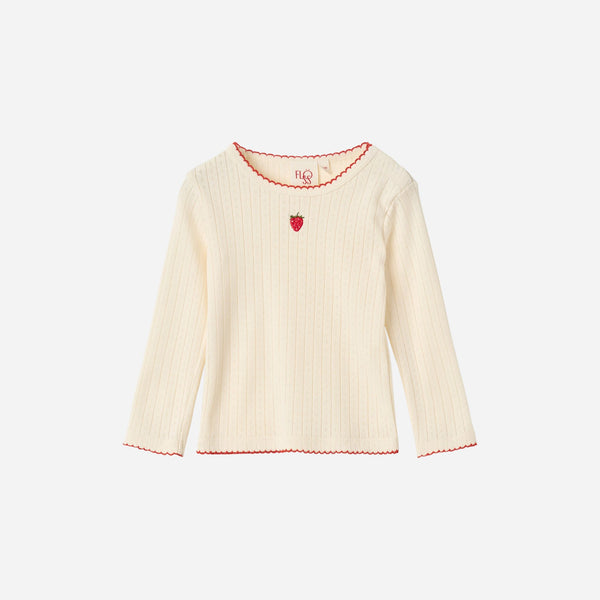 Flöss - Flora Pointelle Blouse - Gentle Cream