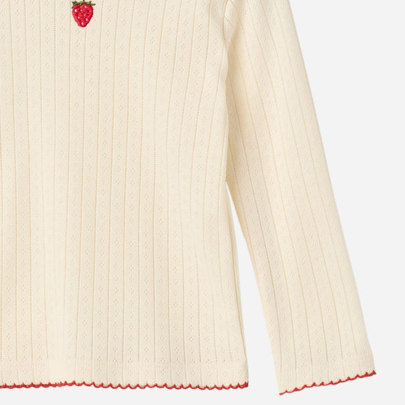 Flöss - Flora Pointelle Blouse - Gentle Cream