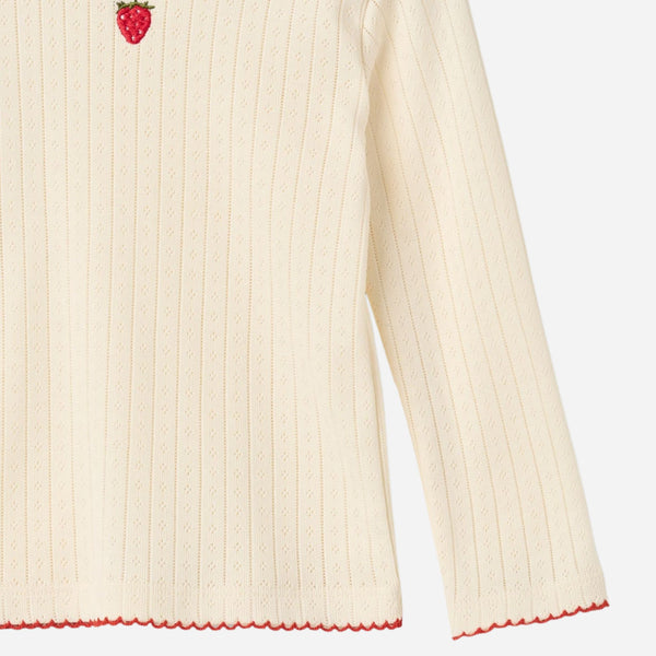 Flöss - Flora Pointelle Blouse - Gentle Cream