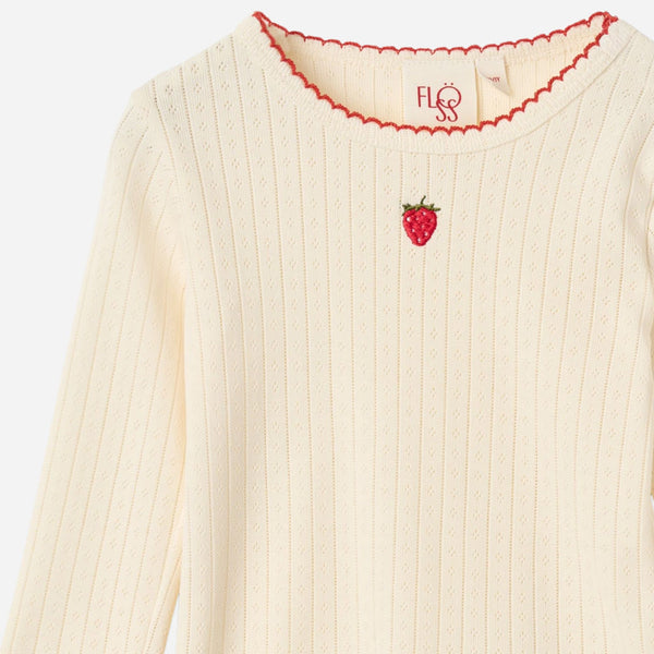 Flöss - Flora Pointelle Blouse - Gentle Cream