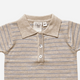 Flöss - Hansen Short Sleeved Knit Polo - Cloud Melange / Sea Salt