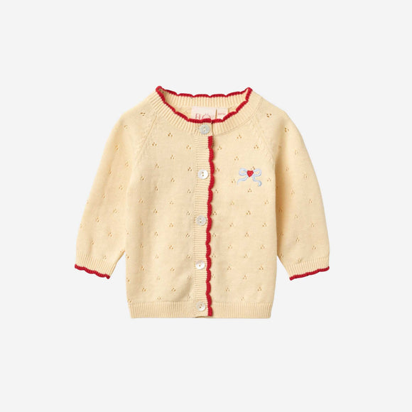 Flöss - Kaya Pointelle Cardigan - Soft White