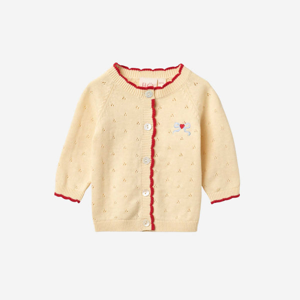 Flöss - Kaya Pointelle Cardigan - Soft White