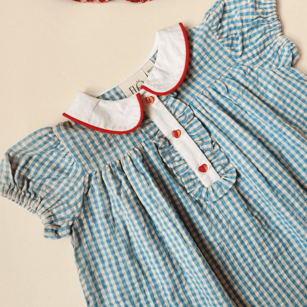 Flöss - River Dress - Blue / Soft White Gingham