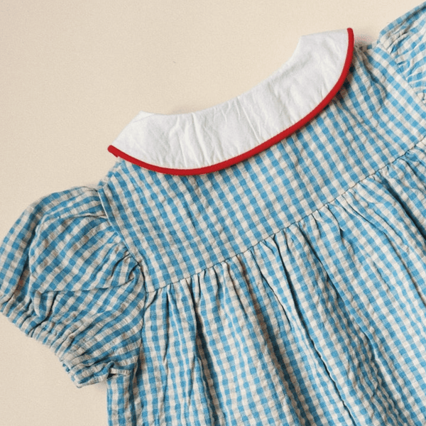 Flöss - River Dress - Blue / Soft White Gingham