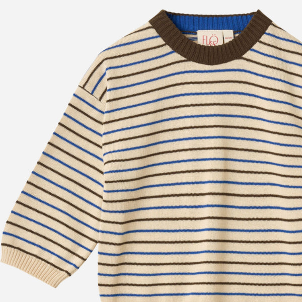 Flöss - Storm Sweater Cream - Mosswood Stripe