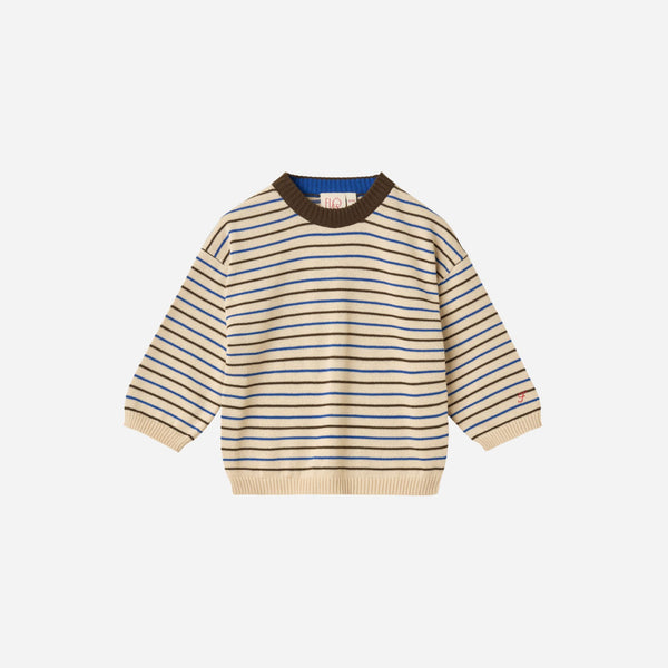 Flöss - Storm Sweater Cream - Mosswood Stripe