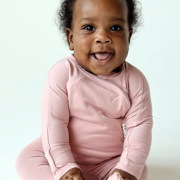 Bonsie Skin to Skin Babywear - Skin to Skin Footie - Peony 