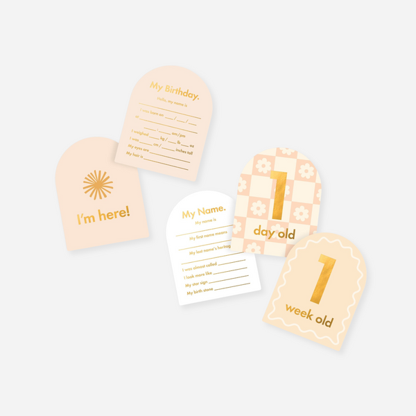 Fox & Fallow - Gold-Foil Baby Milestone Cards - Helios