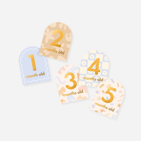 Fox & Fallow - Gold-Foil Baby Milestone Cards - Helios