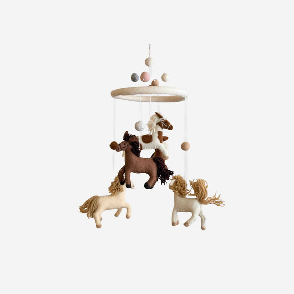 Ganapati - Felt Baby Mobile - Horses