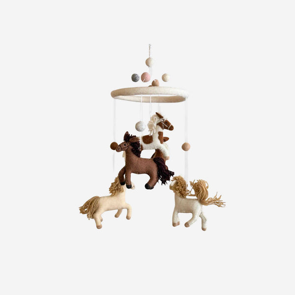 Ganapati - Felt Baby Mobile - Horses