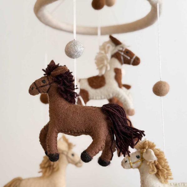 Ganapati - Felt Baby Mobile - Horses