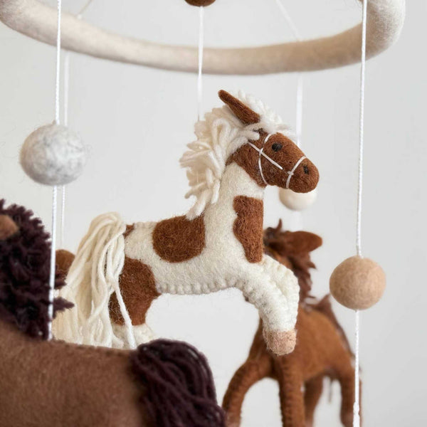 Ganapati - Felt Baby Mobile - Horses