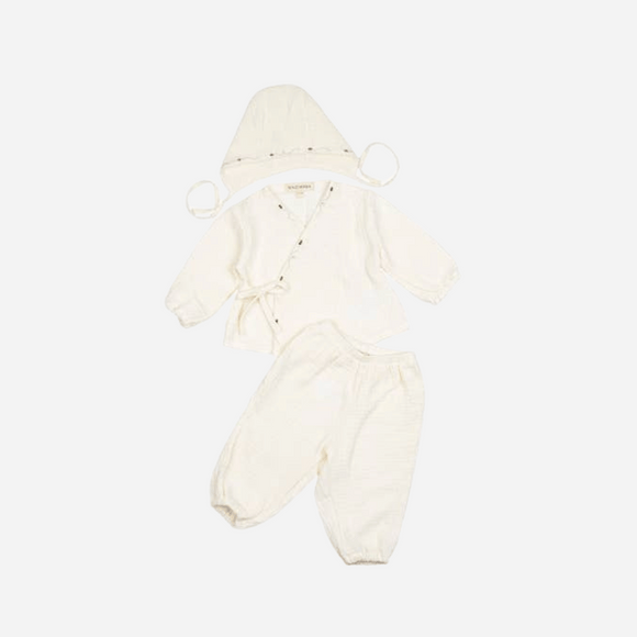 Wild Wawa - Gauze Three Piece Set -   Pearl Bees