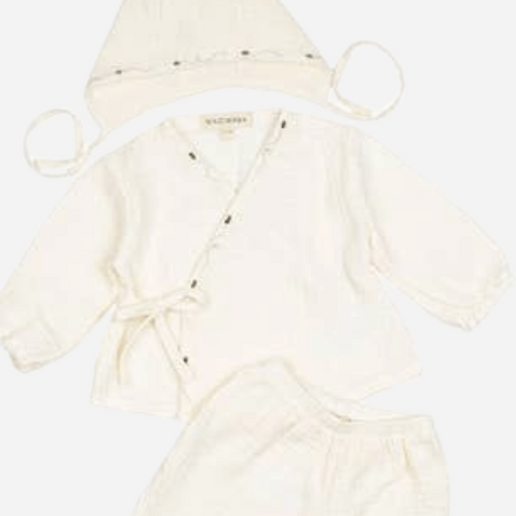 Wild Wawa - Gauze Three Piece Set -   Pearl Bees