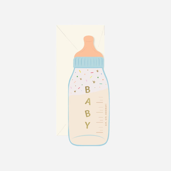 Ginger P. Designs - Baby Bottle Die-Cut Greeting Card